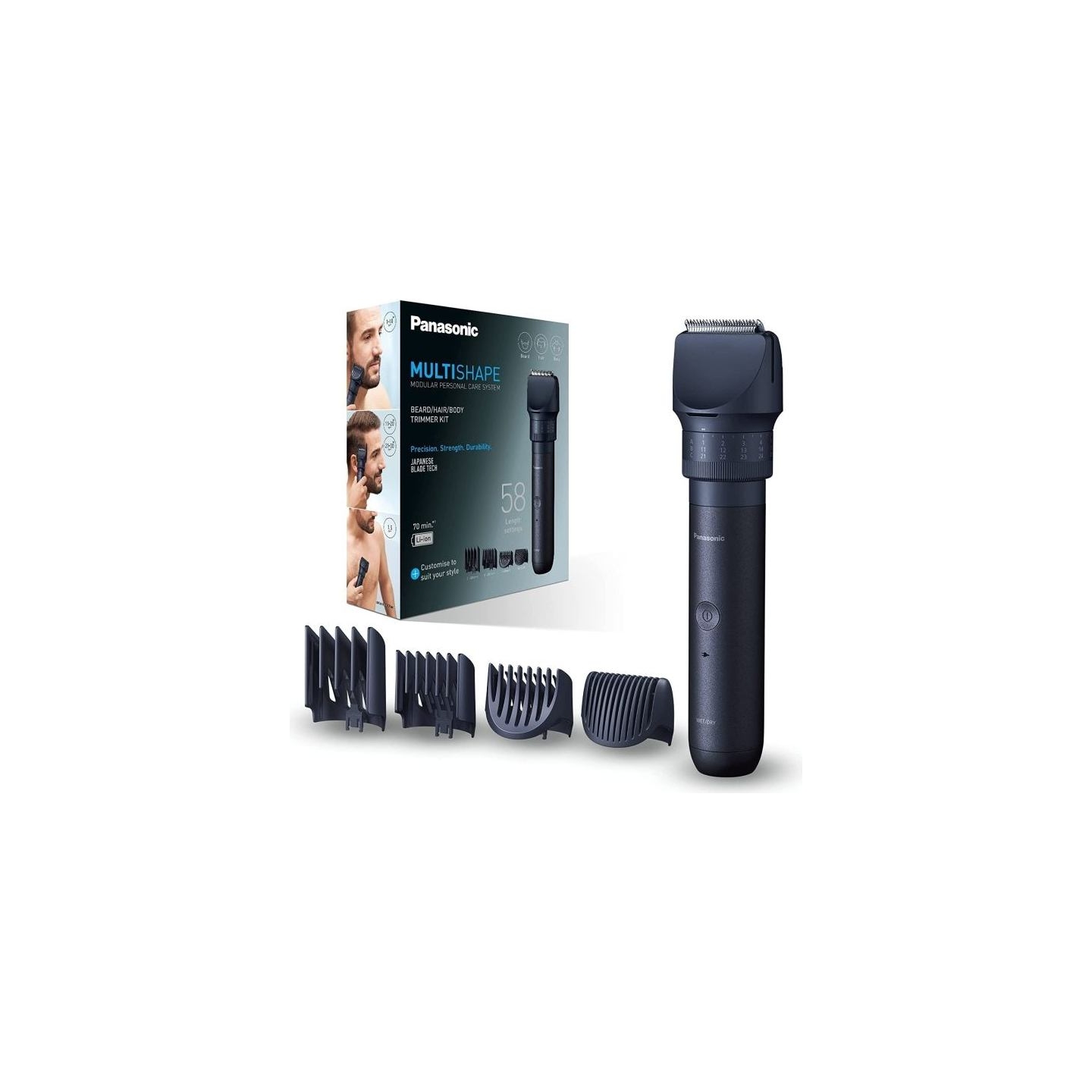 Panasonic Beard, Hair Trimmer | MultiShape ER-CKN1-PAC1 | Cordless | Wet & Dry | Number of length steps 39 | Black