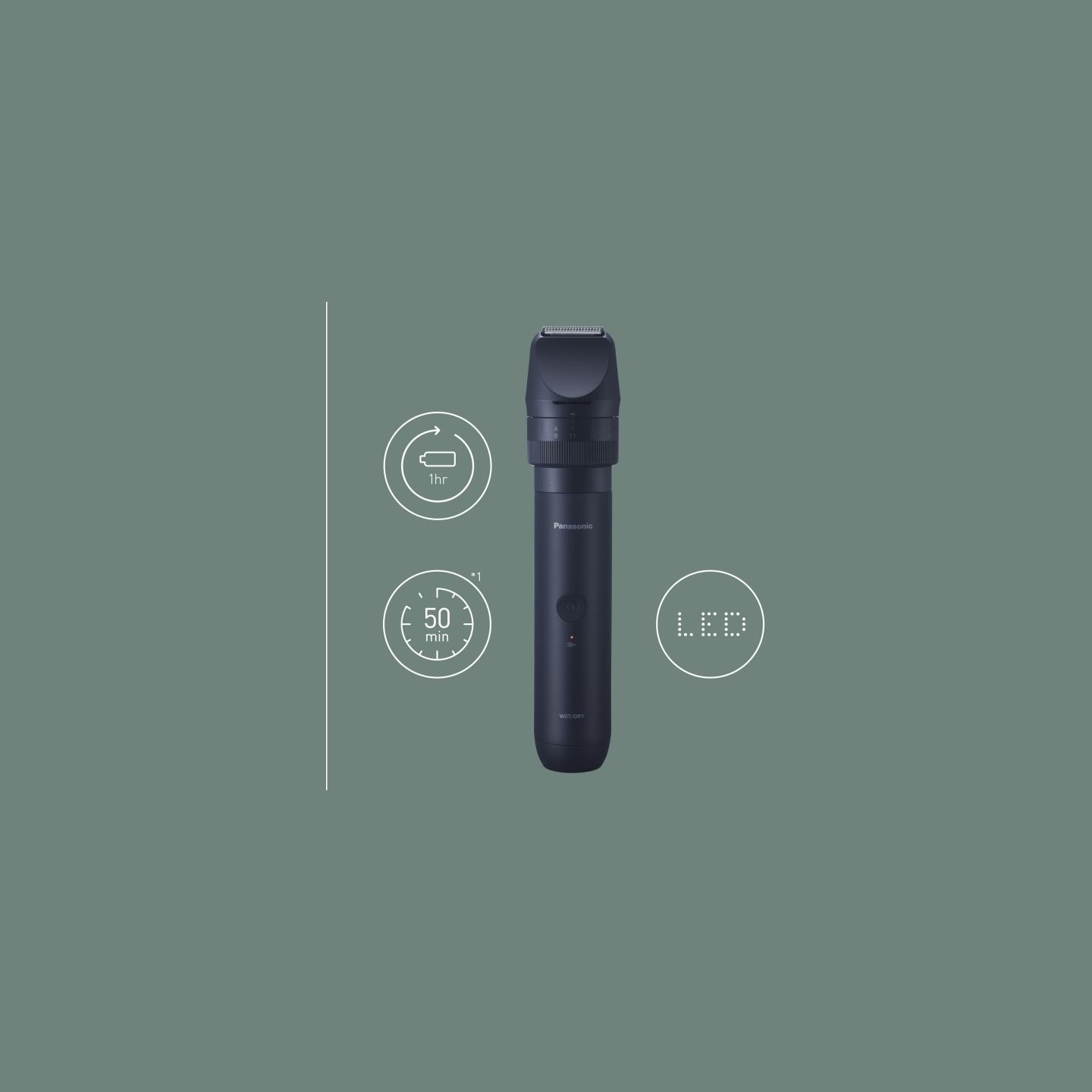 Panasonic Beard, Hair Trimmer | MultiShape ER-CKN1-PAC1 | Cordless | Wet & Dry | Number of length steps 39 | Black