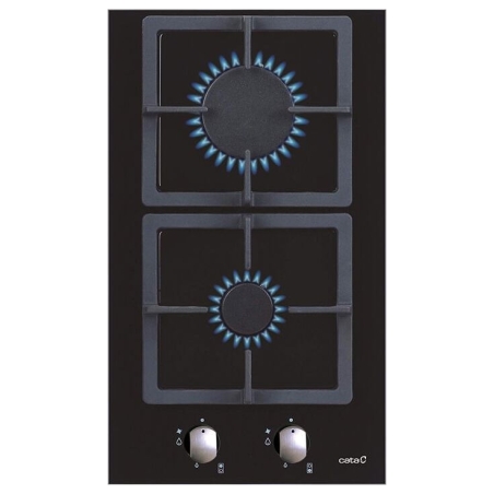 Cata | Hob | SCI 3002 BK | Gas on glass | Number of burners/cooking zones 2 | Rotary knobs | Black