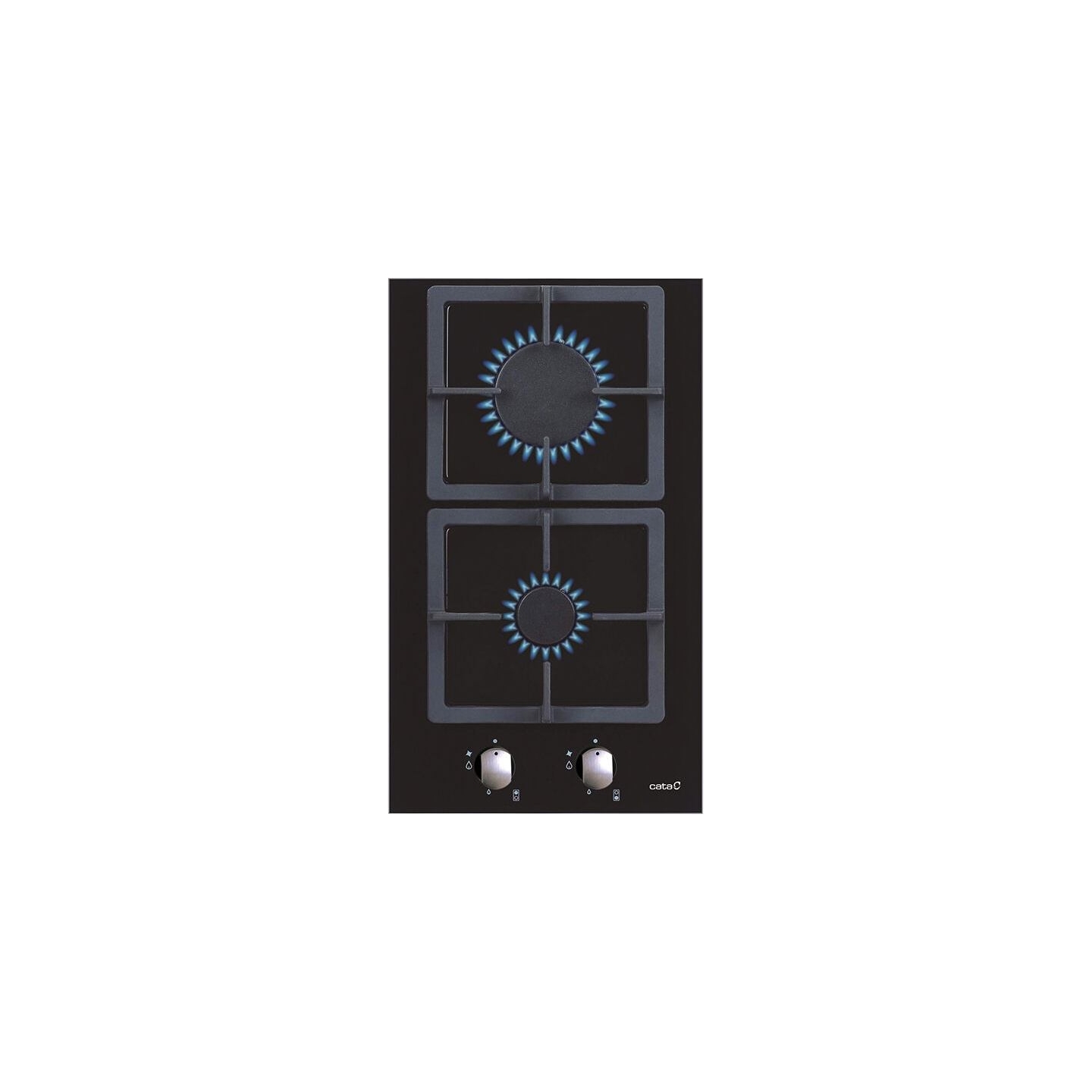 Cata | Hob | SCI 3002 BK | Gas on glass | Number of burners/cooking zones 2 | Rotary knobs | Black