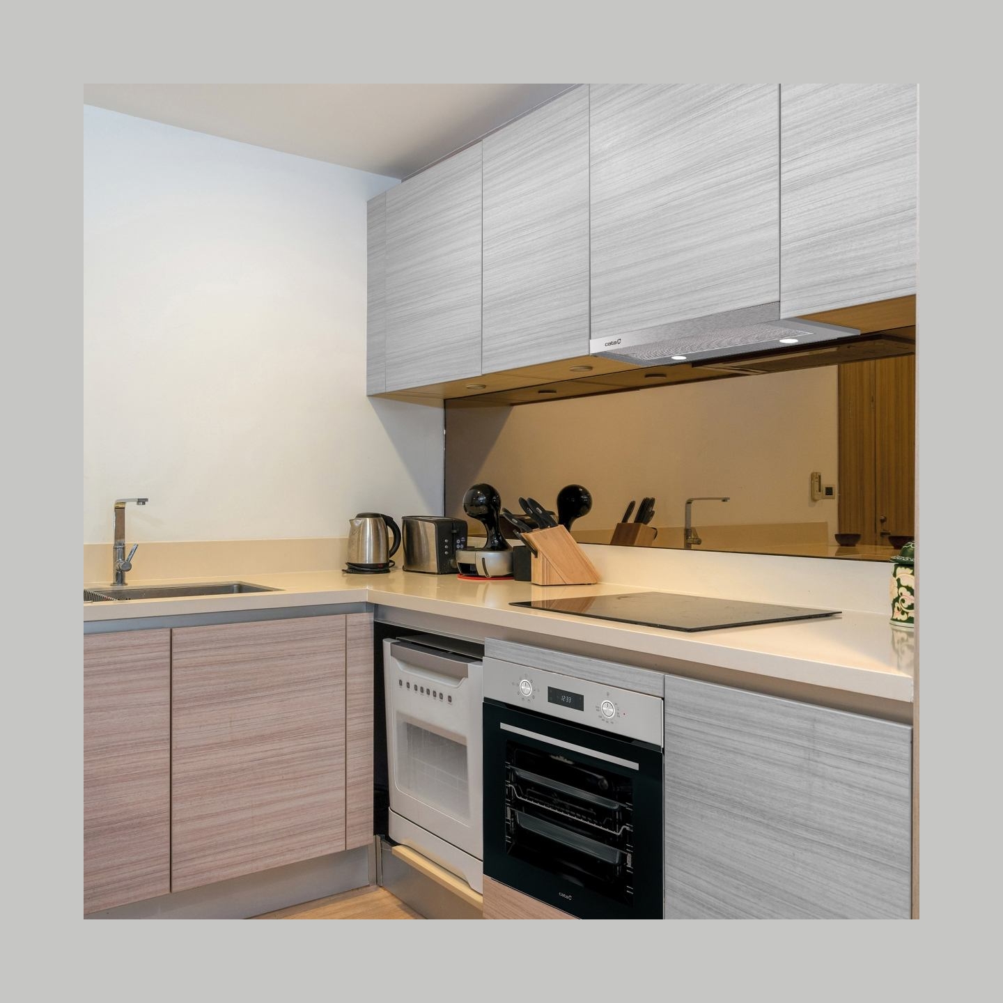 Cata Hood | EXTENDER 600 | Telescopic | Energy efficiency class C | Width 60 cm | 390 m³/h | Mechanical | ECOLED | Stainless Ste