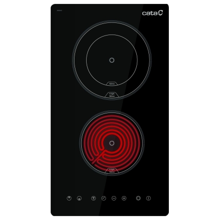 Cata Hob | TD 3002 BK | Vitroceramic | Number of burners/cooking zones 2 | Touch | Timer | Black