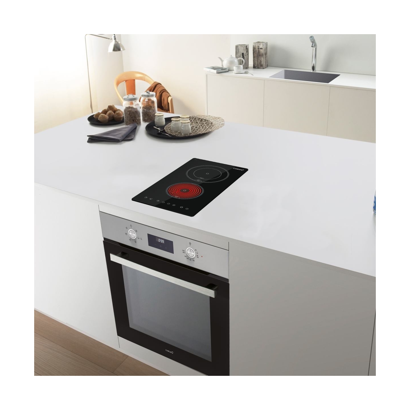 Cata Hob | TD 3002 BK | Vitroceramic | Number of burners/cooking zones 2 | Touch | Timer | Black