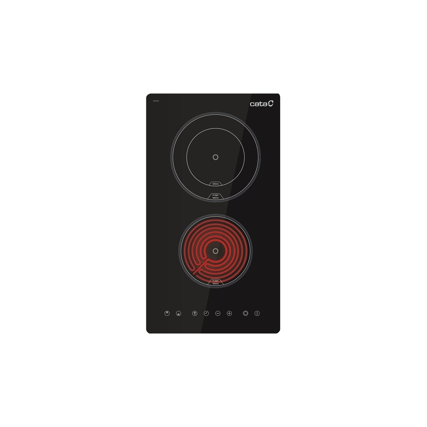 Cata Hob | TD 3002 BK | Vitroceramic | Number of burners/cooking zones 2 | Touch | Timer | Black