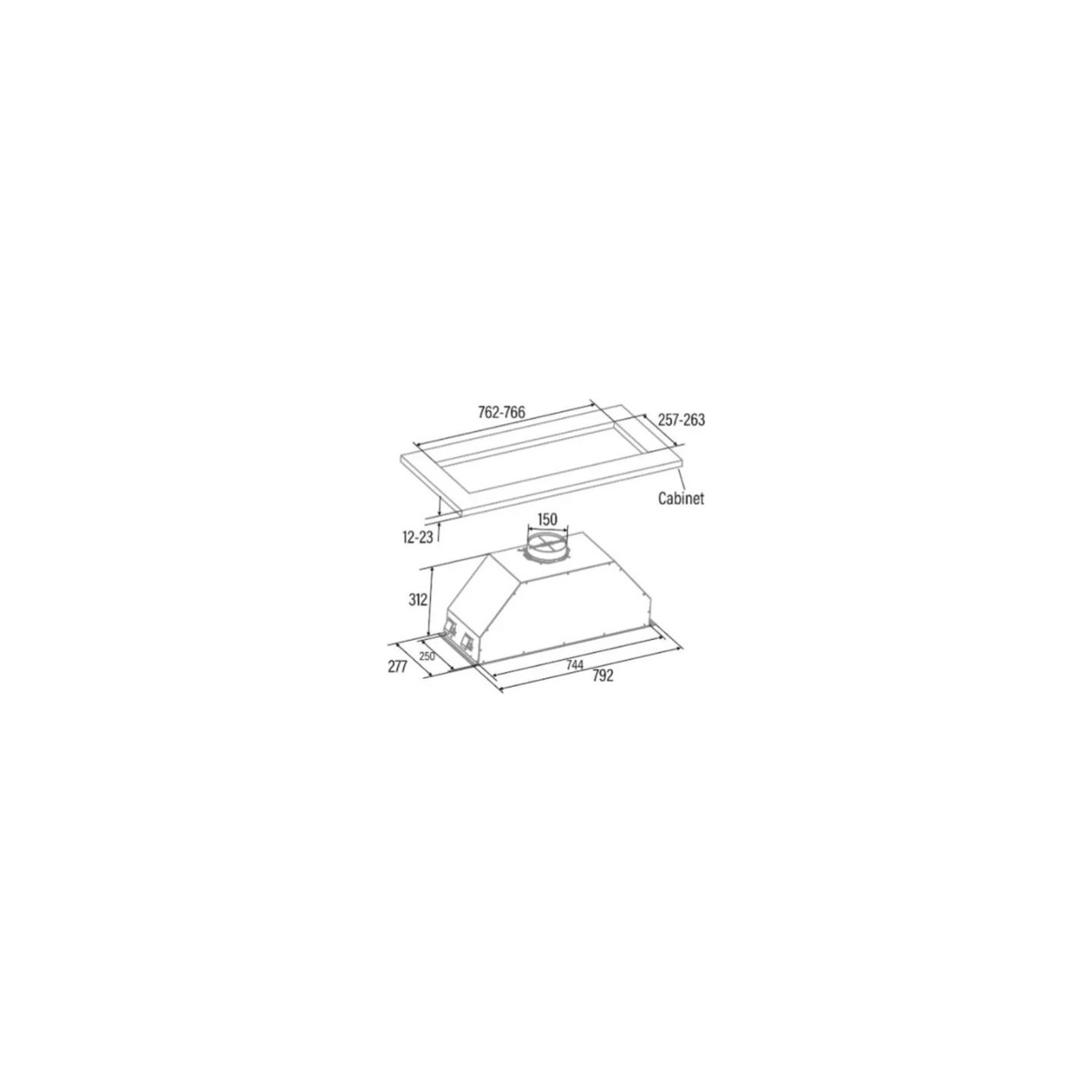 Cata | Hood | GT-PLUS 75 X /M | Canopy | Energy efficiency class C | Width 79.2 cm | 645 m³/h | Mechanical control | EcoLed | St