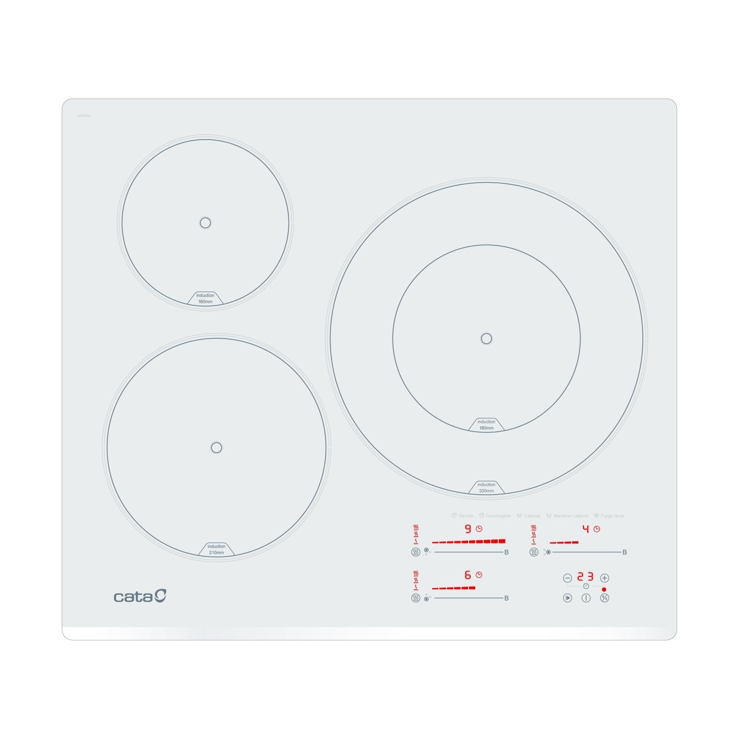 Cata Hob | INSB 6030 WH | Induction | Number of burners/cooking zones 3 | Slider touch | White