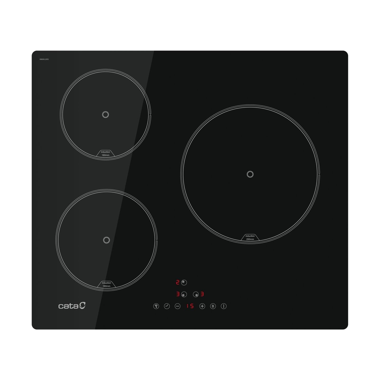 Cata Hob | IB 6403E2 BK | Induction | Number of burners/cooking zones 3 | Touch | Timer | Black
