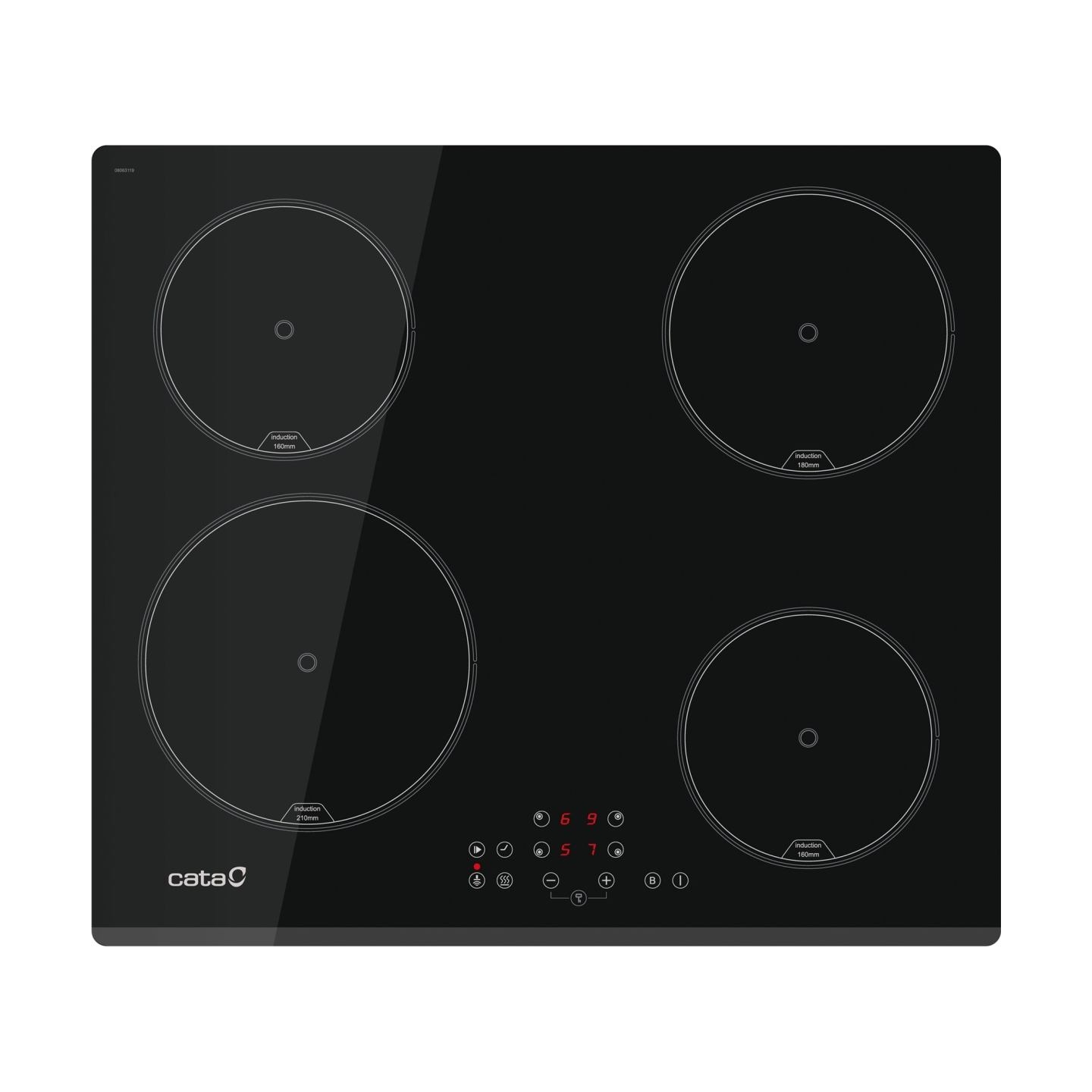 Cata Hob | IB 6324E2 BK | Induction | Number of burners/cooking zones 4 | Touch | Timer | Black