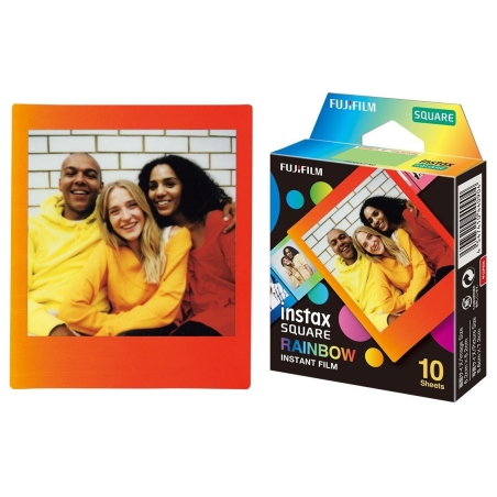 Fujifilm | Instax Square Rainbow (10) Instant Film | 72 x 86 mm | 2.4 x 2.4" Image Area; 3.4 x 2.8" Print Size | Quantity 10