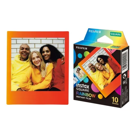 Fujifilm | Instax Square Rainbow (10) Instant Film | 72 x 86 mm | 2.4 x 2.4" Image Area; 3.4 x 2.8" Print Size | Quantity 10