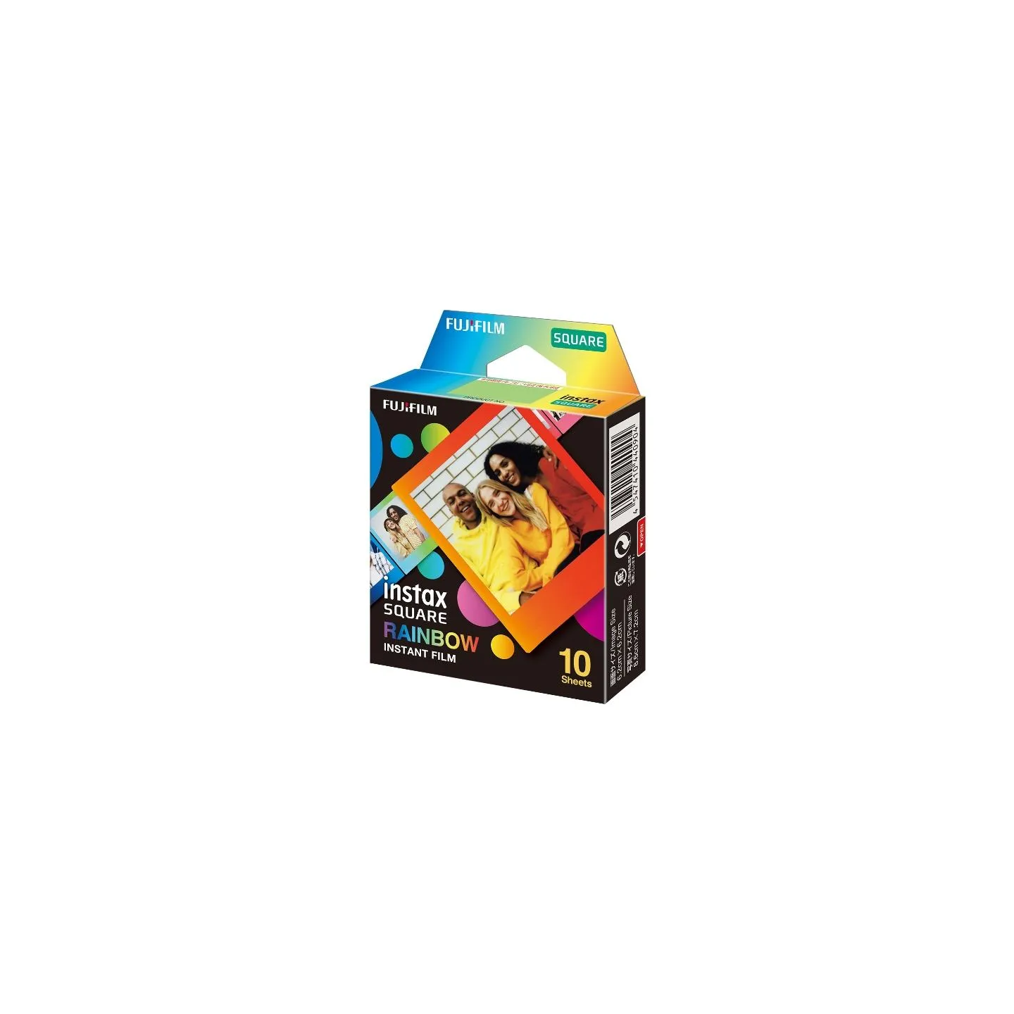Fujifilm | Instax Square Rainbow (10) Instant Film | 72 x 86 mm | 2.4 x 2.4" Image Area; 3.4 x 2.8" Print Size | Quantity 10