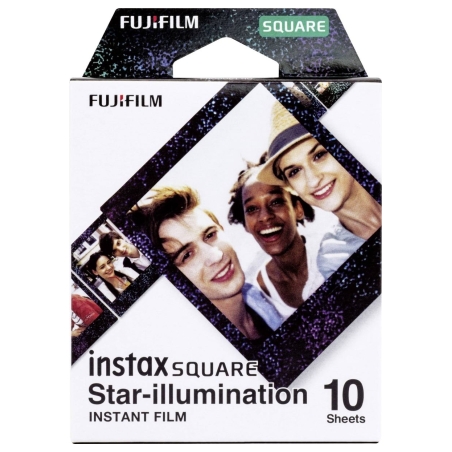 Fujifilm | Instax Square star Illumination Instant film (10pl) | 86 x 72 mm | Print Size: 86mm x 72mm, Image size: 62mm x 62mm |