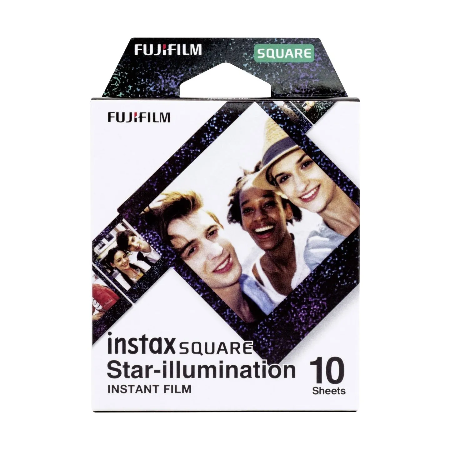 Fujifilm | Instax Square star Illumination Instant film (10pl) | 86 x 72 mm | Print Size: 86mm x 72mm, Image size: 62mm x 62mm |