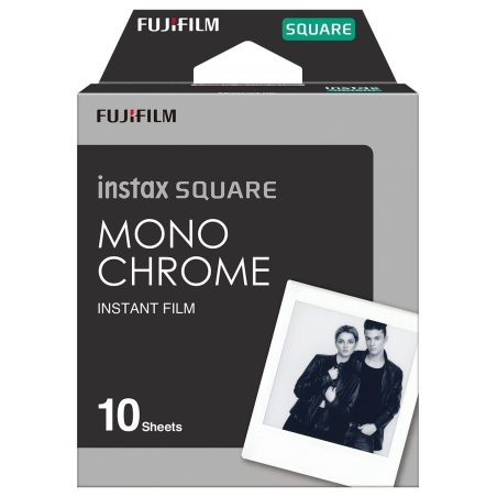 Fujifilm | Instax Square Monochrome (10pl) Instant Film | 86 x 72 mm | Image area: 62 × 62 mm | Quantity 10