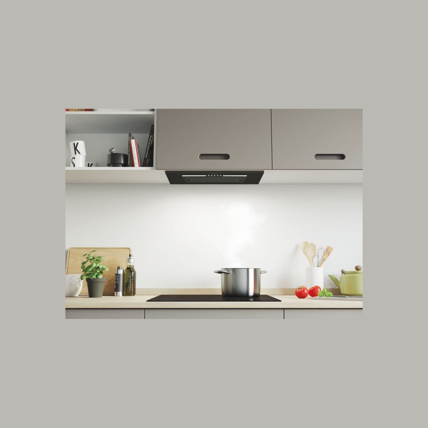 Candy | Hood | CPY5MBG | Canopy | Energy efficiency class C | Width 52 cm | 298 m³/h | Mechanical control | LED | Black Glass