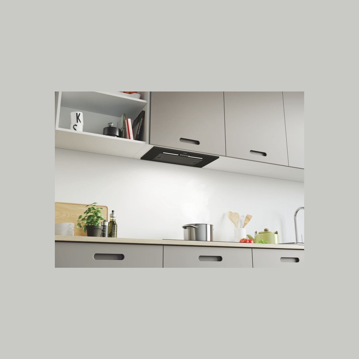 Candy | Hood | CPY5MBG | Canopy | Energy efficiency class C | Width 52 cm | 298 m³/h | Mechanical control | LED | Black Glass