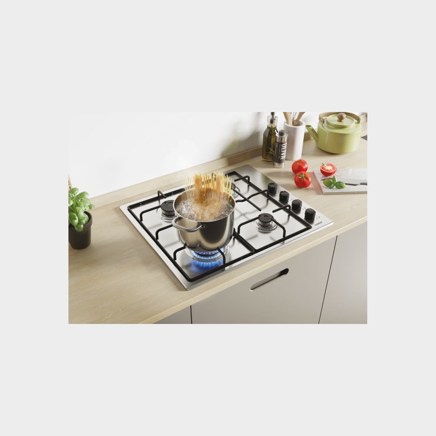Candy Hob | Idea CHW6LBX/4U2 | Gas | Number of burners/cooking zones 4 | Knob | Stainless Steel