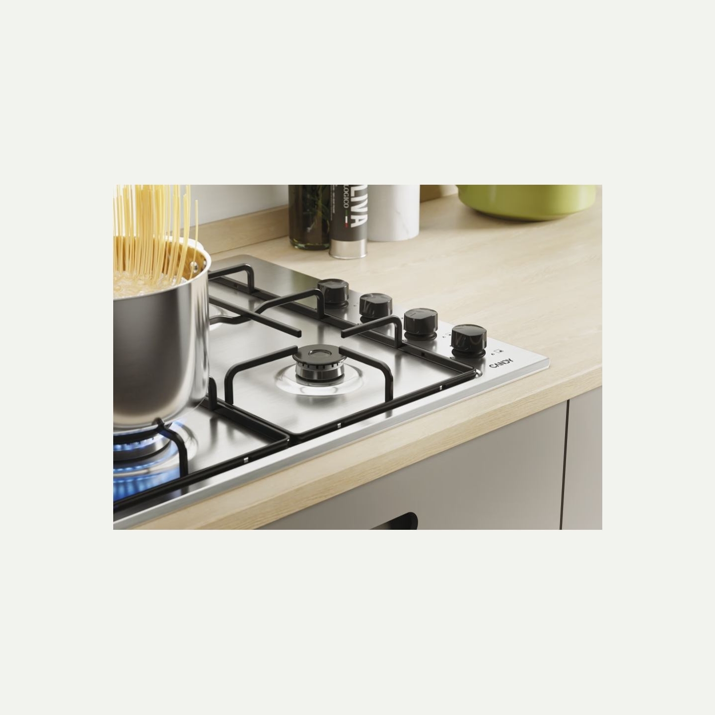 Candy Hob | Idea CHW6LBX/4U2 | Gas | Number of burners/cooking zones 4 | Knob | Stainless Steel
