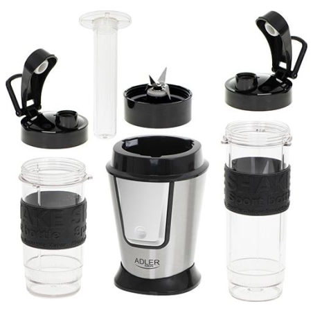 Adler | Blender | AD 4081 | Tabletop | 800 W | Jar material BPA Free Plastic | Jar capacity 0.4 + 0.57 L | Ice crushing | Black/