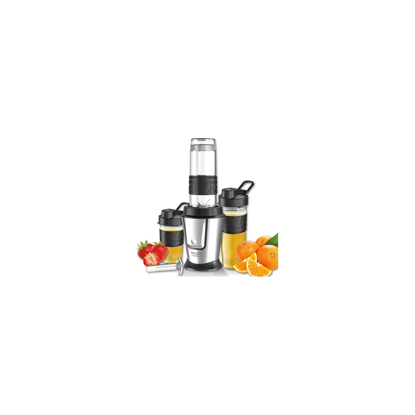 Adler | Blender | AD 4081 | Tabletop | 800 W | Jar material BPA Free Plastic | Jar capacity 0.4 + 0.57 L | Ice crushing | Black/