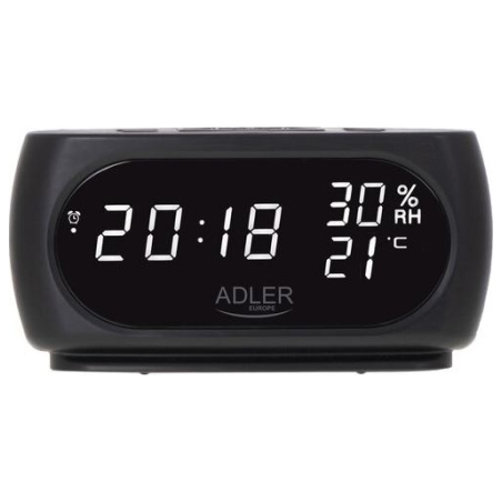 Adler | Clock with Thermometer | AD 1186 | Black