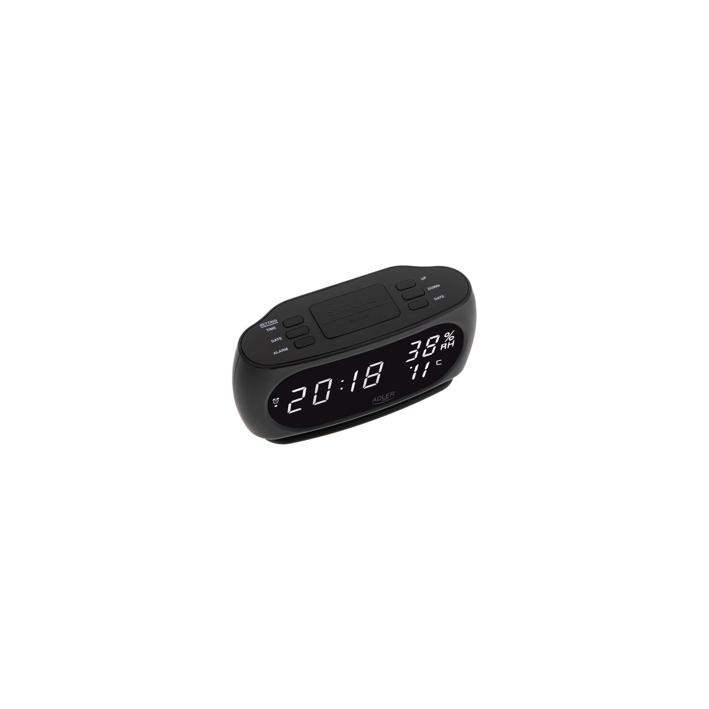 Adler | Clock with Thermometer | AD 1186 | Black