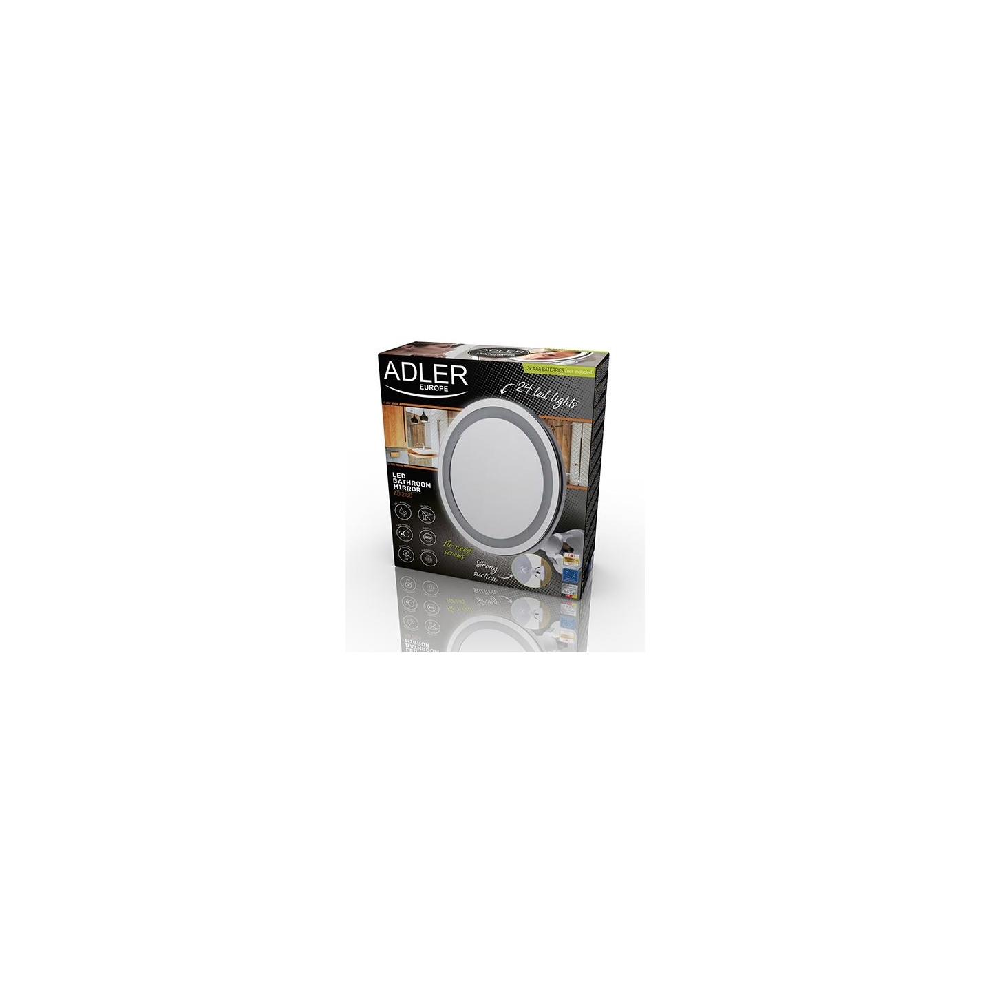 Adler | Bathroom Mirror | AD 2168 | 20 cm | LED mirror | White