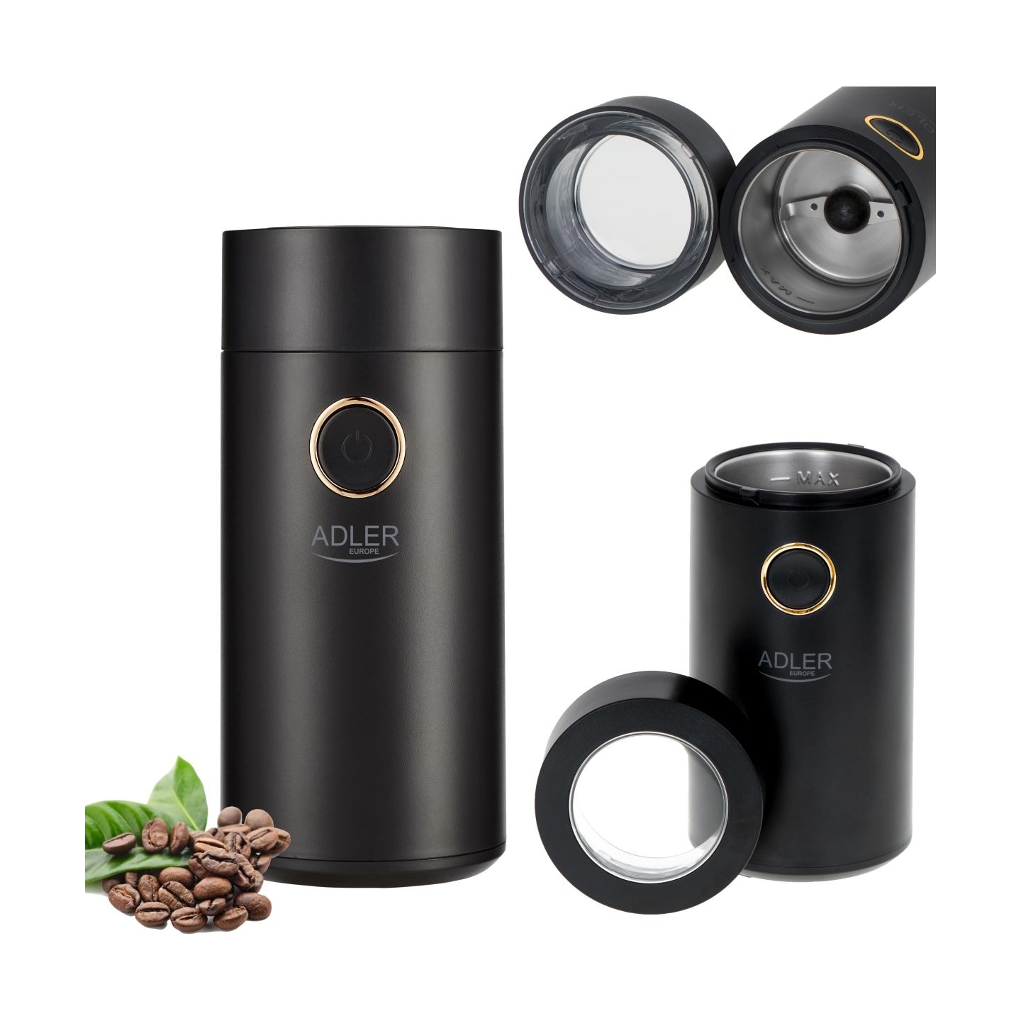 Adler | Coffee Mill | AD 4446bg | 150 W | Coffee beans capacity 75 g | Black