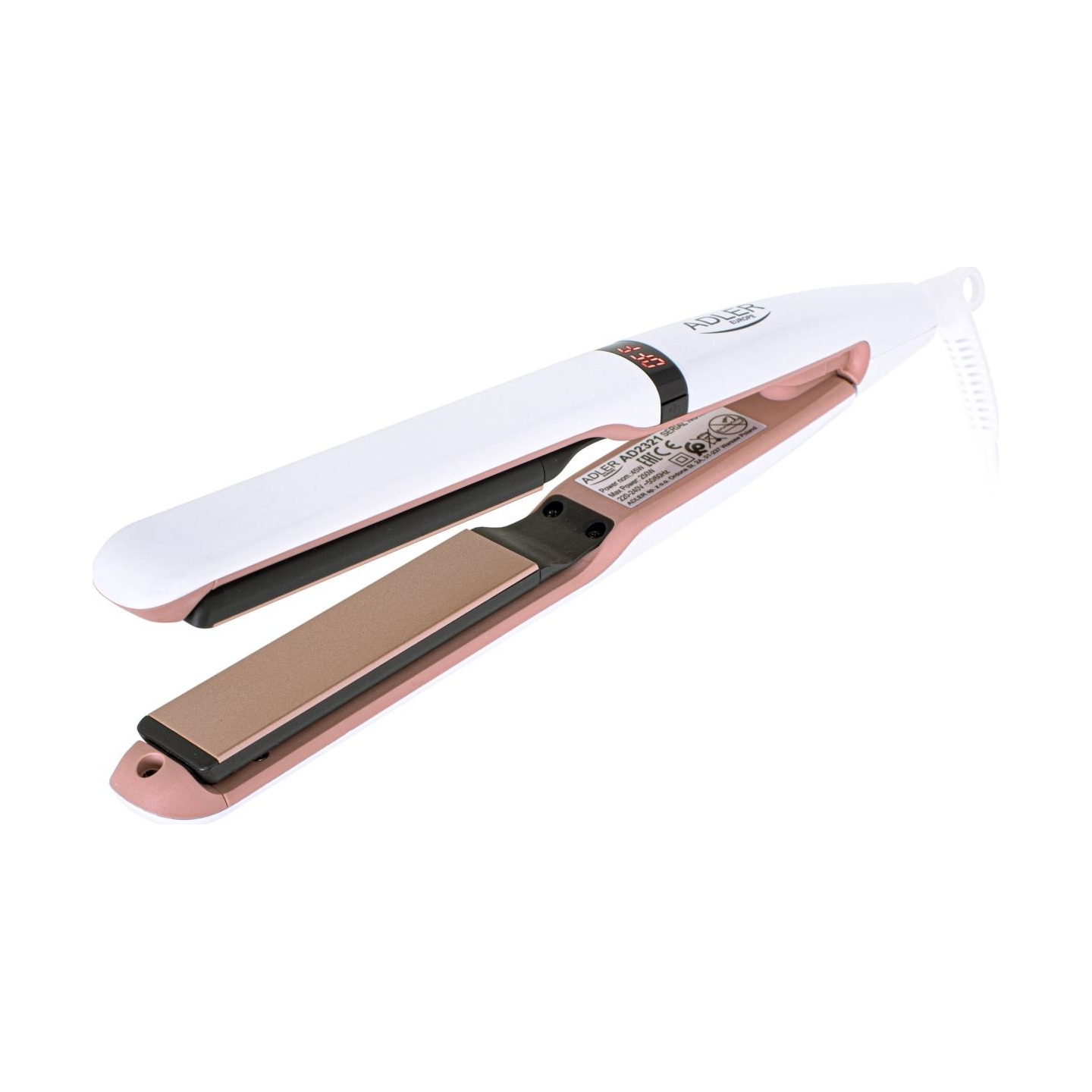 Adler | Hair Straightener | AD 2321 | Warranty 24 month(s) | Ceramic heating system | Display LCD | Temperature (min) 140 °C | T