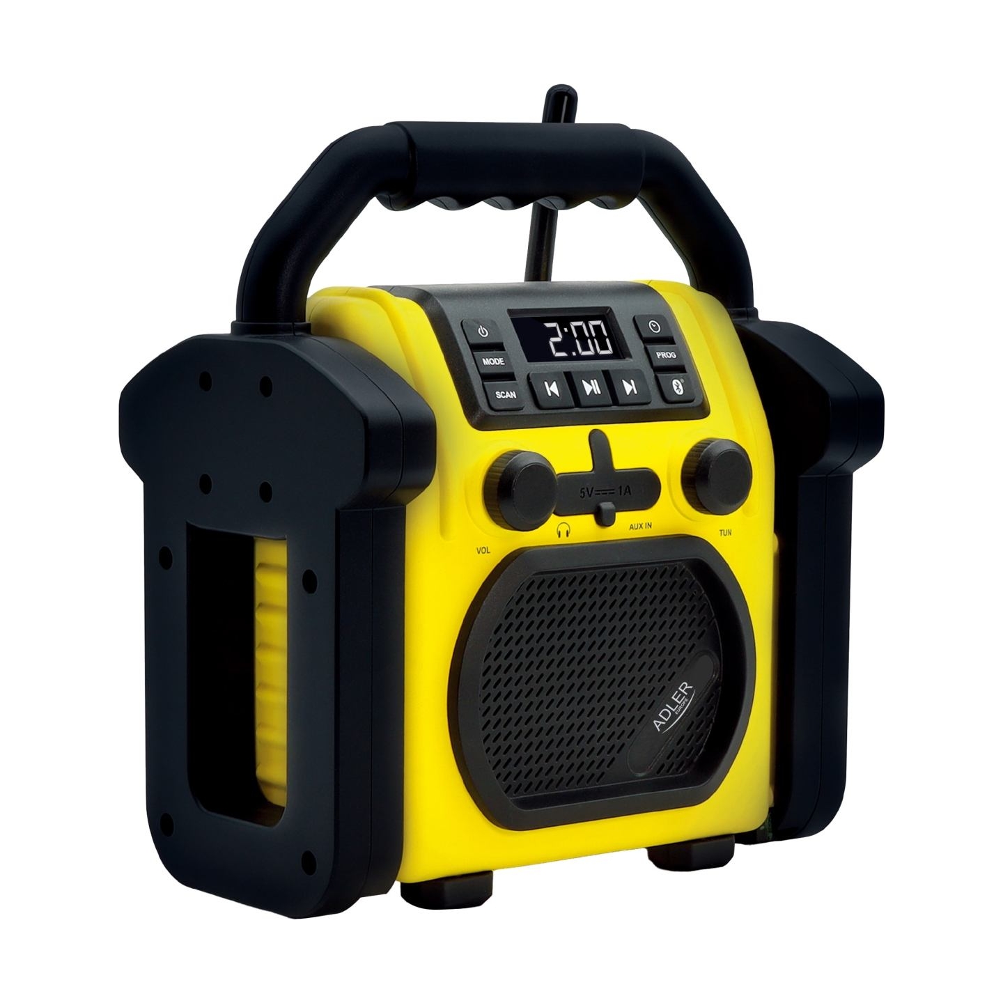 Adler | Construction radio with Bluetooth | AD 1911 | AUX in | Black/Yellow