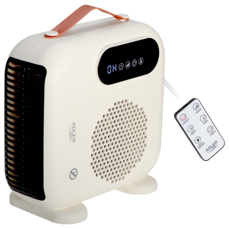 Adler LED Fan Heater with Remote Control | AD 7756 | Fan heater | 2000 W | Beige | IPX0