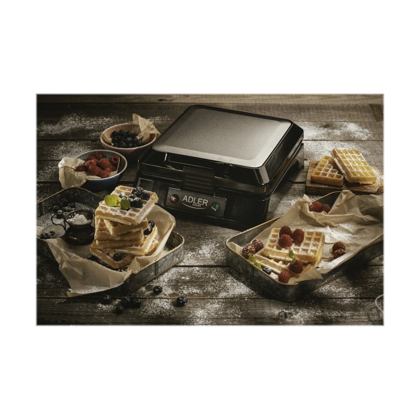 Adler | Waffle maker | AD 3036 | 1500 W | Number of pastry 4 | Belgium | Black