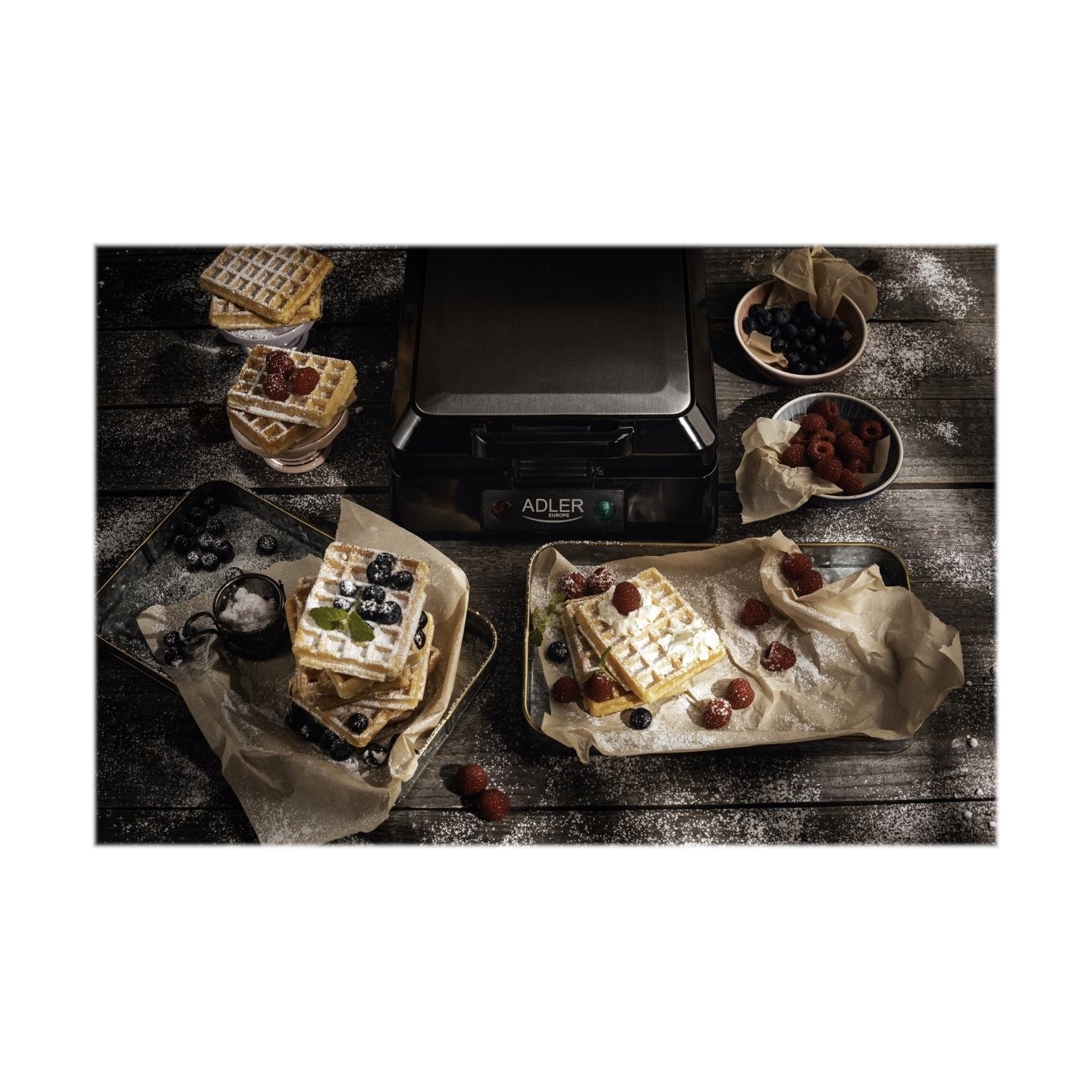 Adler | Waffle maker | AD 3036 | 1500 W | Number of pastry 4 | Belgium | Black