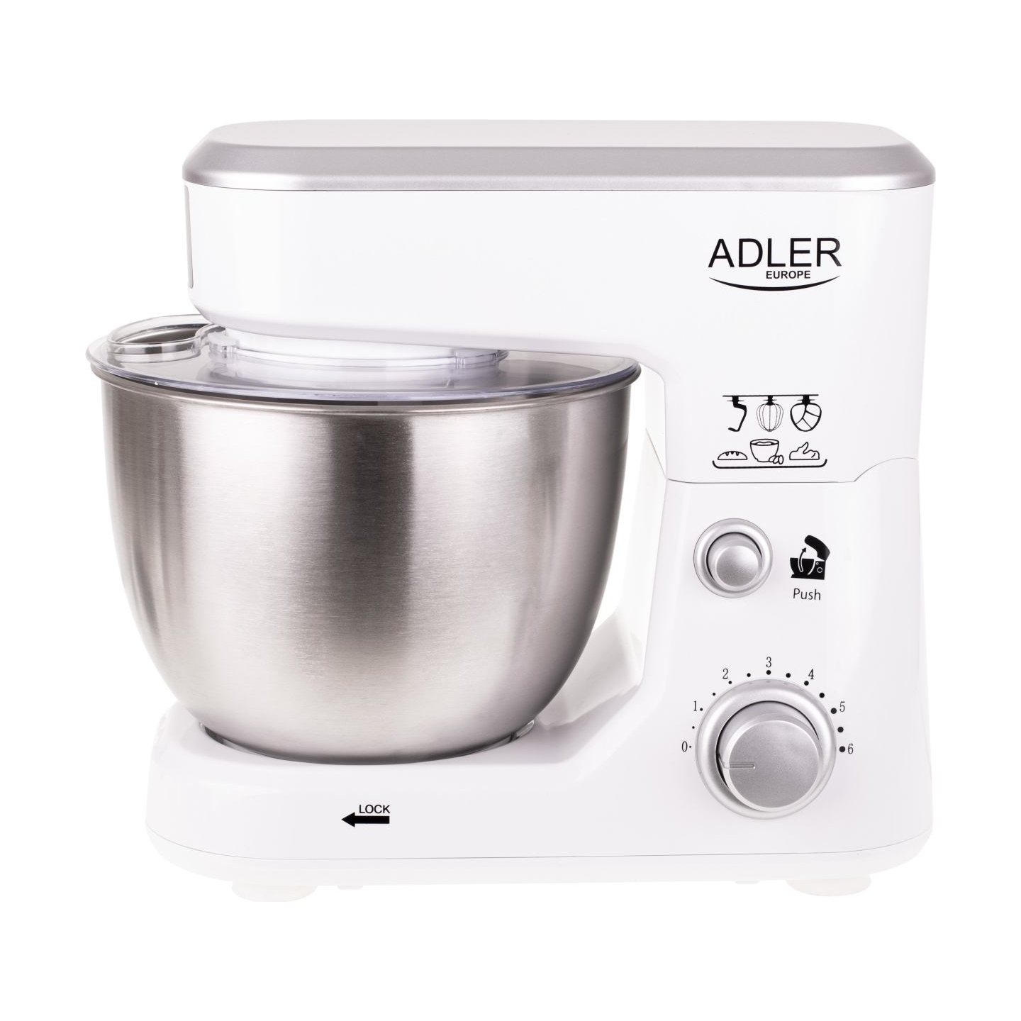 Adler | AD 4216 | 1000 W | Number of speeds 6 | Bowl capacity 4 L | White
