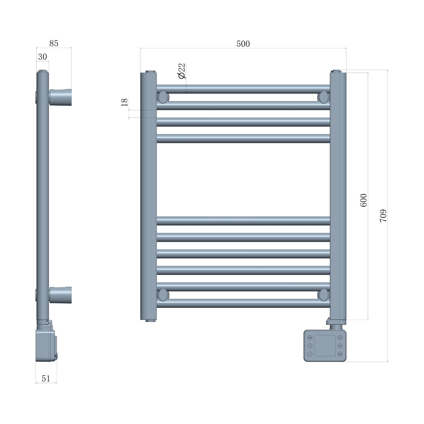 Adler LED Electric Bathroom Radiator | AD 7823 | Radiator | 400 W | White | IP24