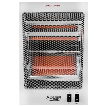 Adler | Heater | AD 7709 | Halogen Heater | 800 W | Number of power levels 2 | White