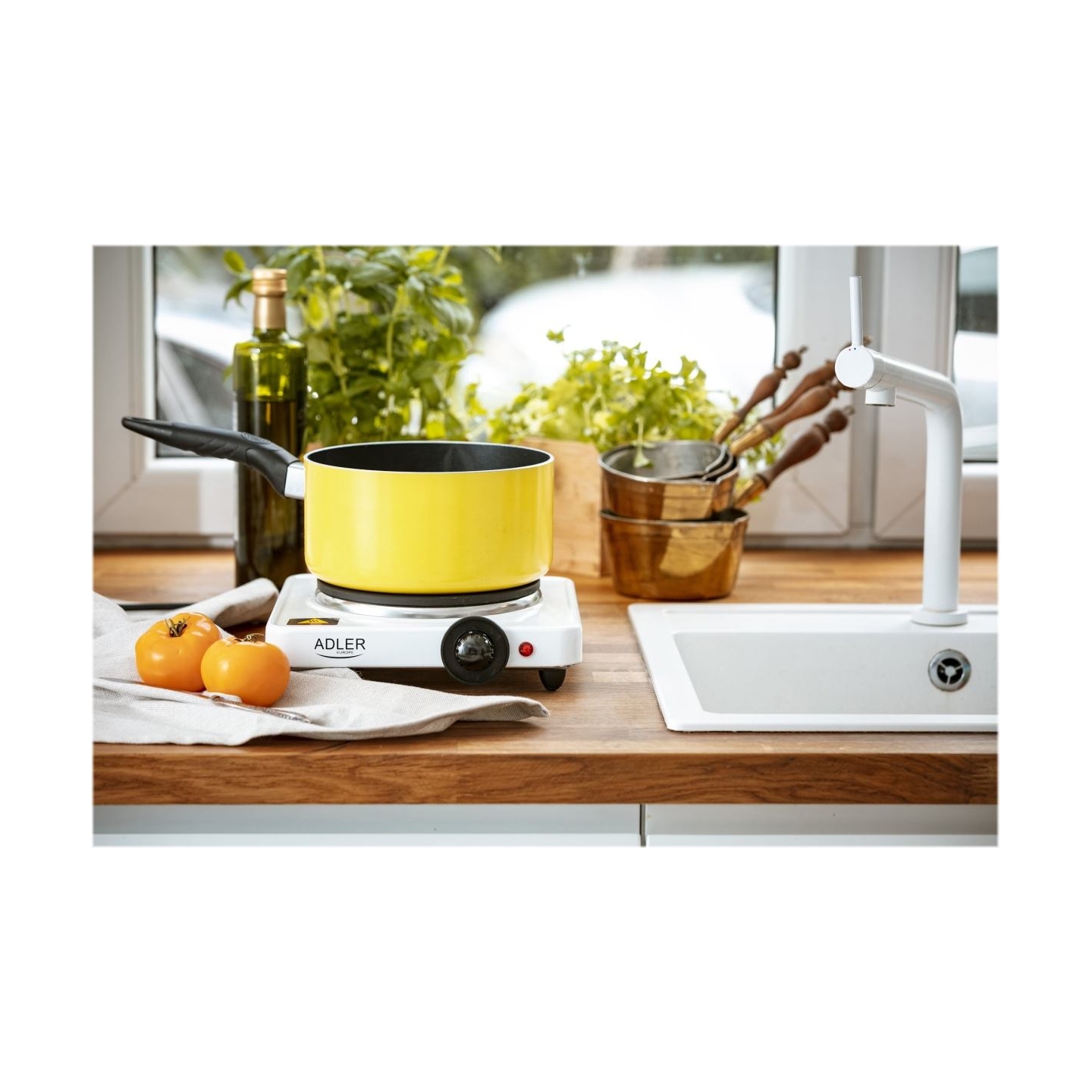 Adler | Free standing table hob | AD 6503 | Number of burners/cooking zones 1 | White | Electric
