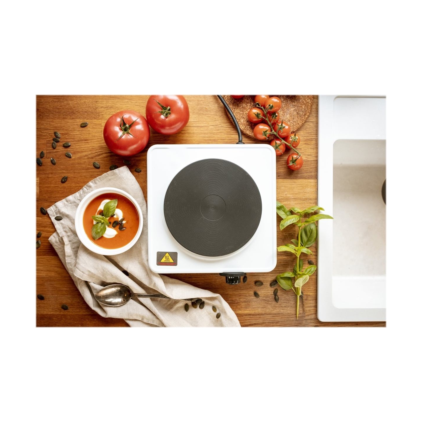 Adler | Free standing table hob | AD 6503 | Number of burners/cooking zones 1 | White | Electric