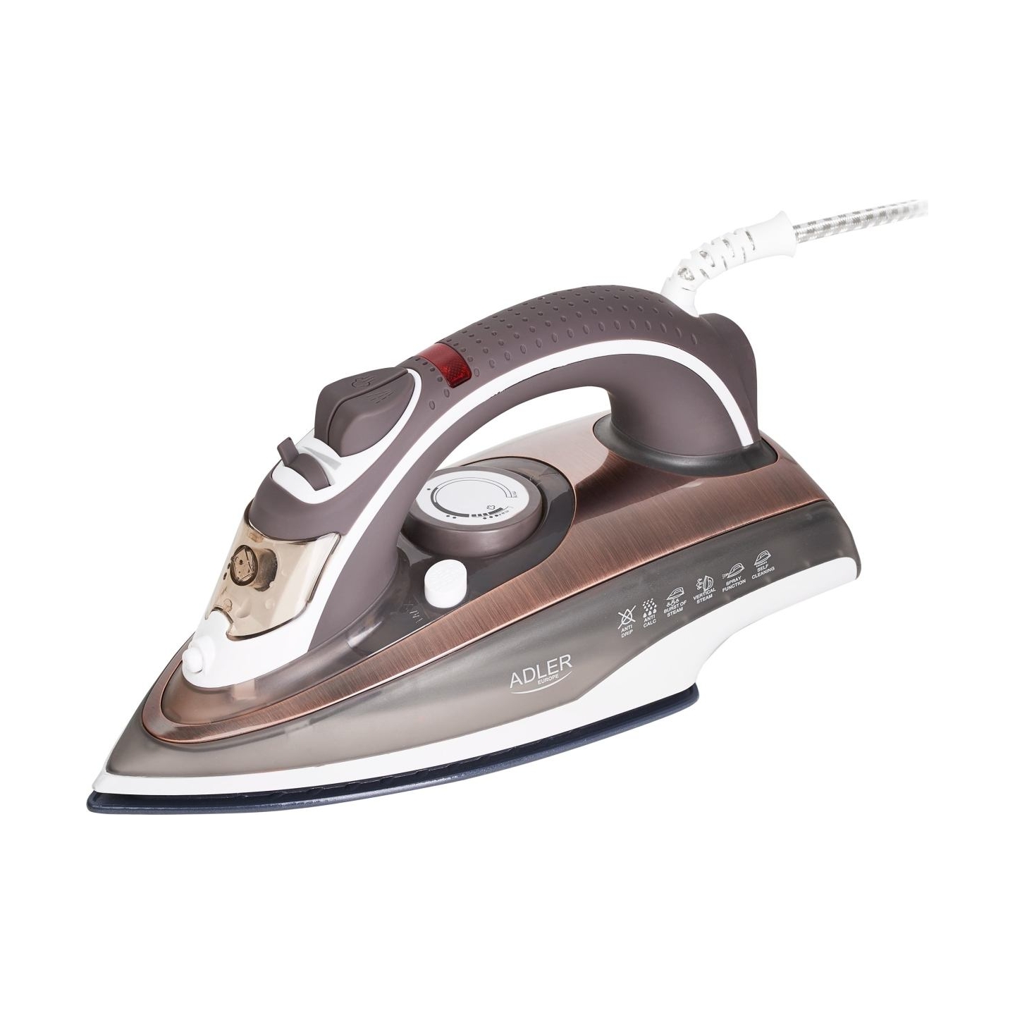 Adler | Iron | AD 5030 | Steam Iron | 3000 W | Water tank capacity 310 ml | Continuous steam 20 g/min | Brown