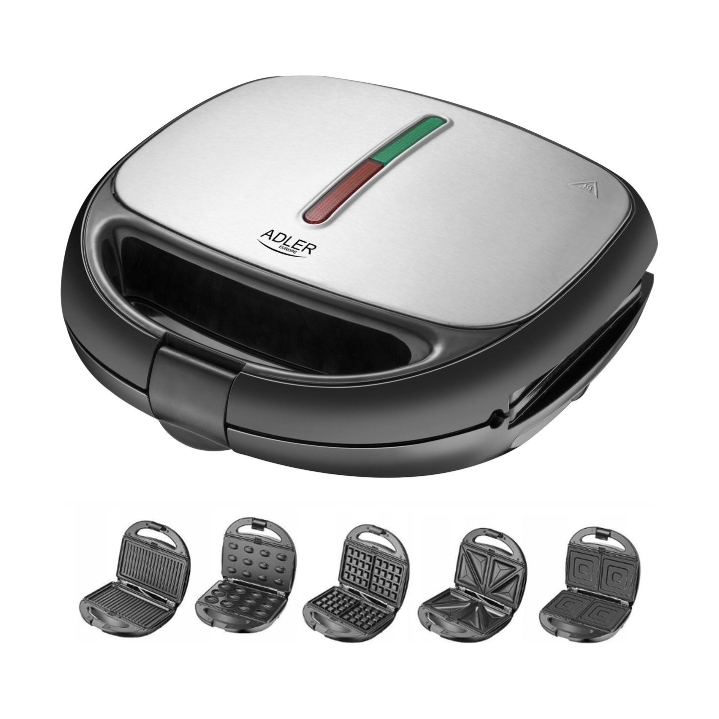 Adler | Sandwich maker | AD 3040 | Number of plates 5 | Multigrill | Number of pastry 2 | 1200 W | Ceramic coating | Black