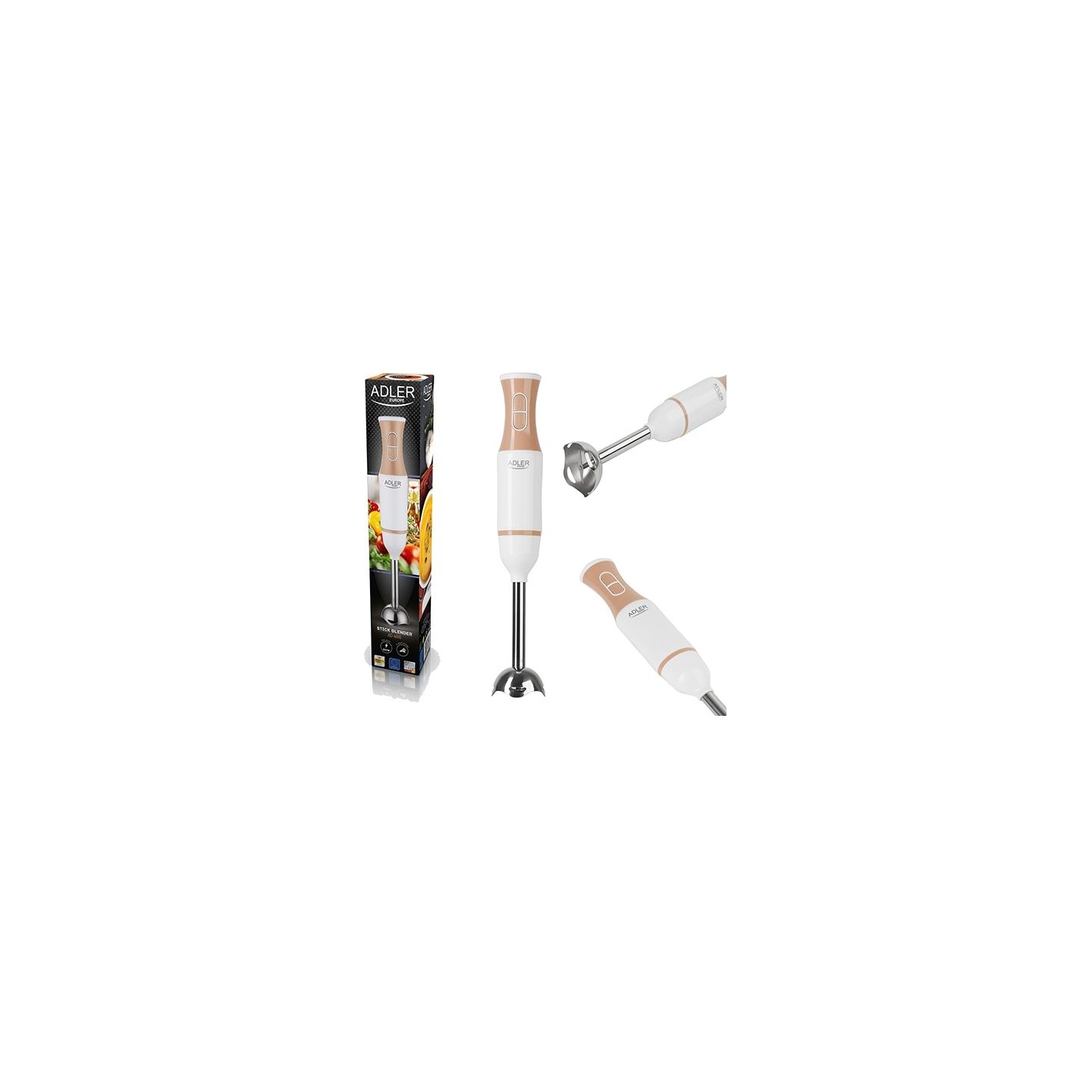 Adler | Hand Blender | AD 4616 | Hand Blender | 500 W | Number of speeds 2 | White