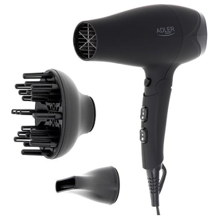 Adler | Hair dryer | AD 2267 | 2100 W | Number of temperature settings 3 | Diffuser nozzle | Black