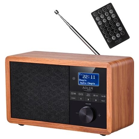 Adler | Radio DAB+ Bluetooth | AD 1184 | Alarm function | Black/Brown