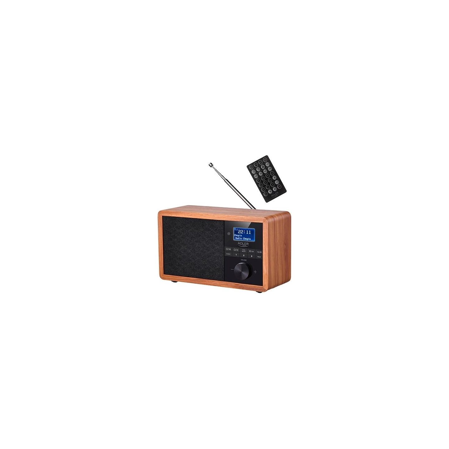 Adler | Radio DAB+ Bluetooth | AD 1184 | Alarm function | Black/Brown