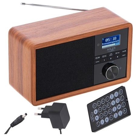 Adler | Radio DAB+ Bluetooth | AD 1184 | Alarm function | Black/Brown