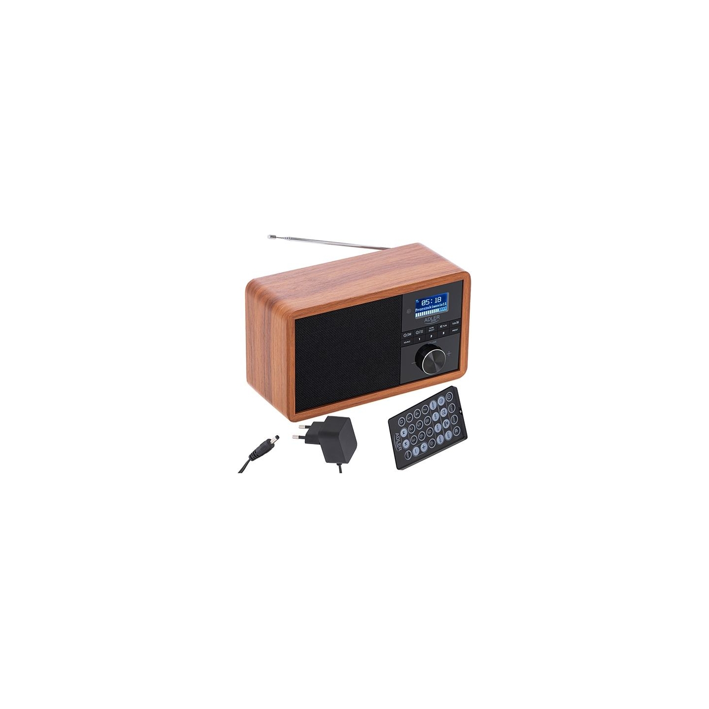 Adler | Radio DAB+ Bluetooth | AD 1184 | Alarm function | Black/Brown