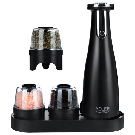 Adler | Electric Salt and pepper grinder | AD 4449b | Housing material ABS plastic | 7 W | Lithium | Matte Black