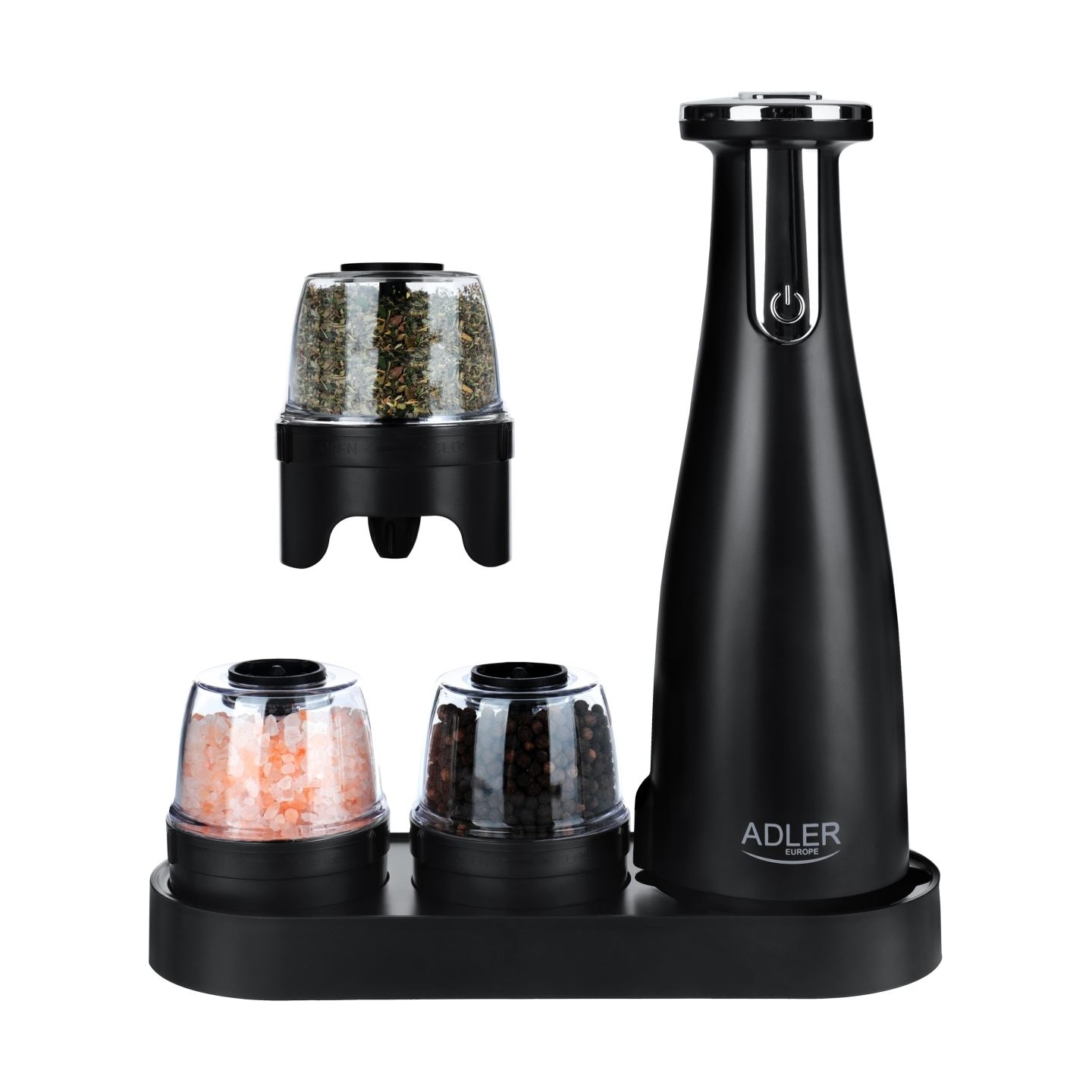 Adler | Electric Salt and pepper grinder | AD 4449b | Housing material ABS plastic | 7 W | Lithium | Matte Black