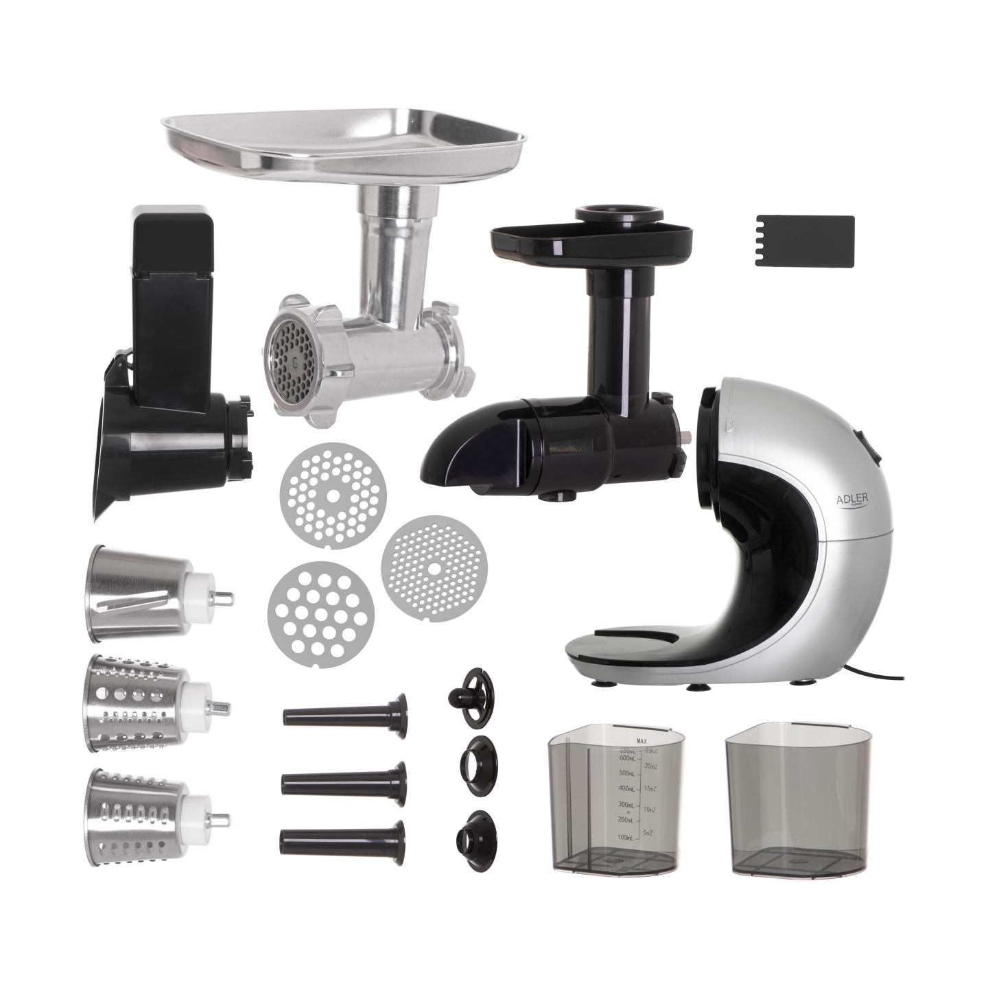 Adler | Slow-speed juicer 3in1 - Meat mincer, Juicer, Vegetable grater | AD 4131 | Type  Slow Juicer | Stainless Steel | 150 W |