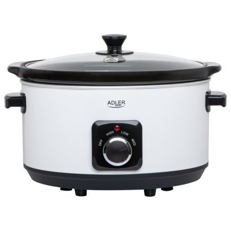 Adler | Slow Cooker | AD 6413w | 290 W | 5.8 L | Number of programs 3 | White